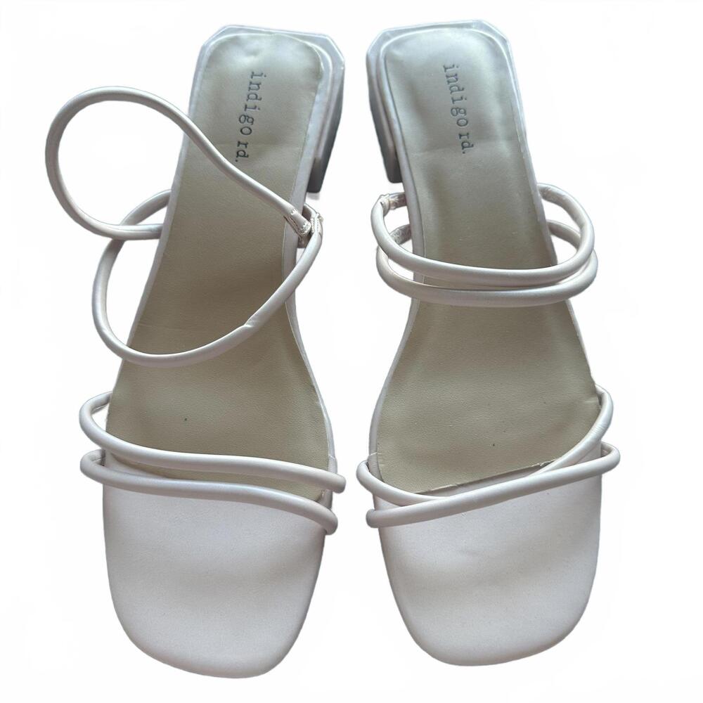 Indigo Rd. Stylish White light pink Strappy Heels 9.5